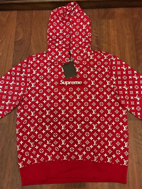 hoodie supreme x lv|authentic louis vuitton supreme hoodie.